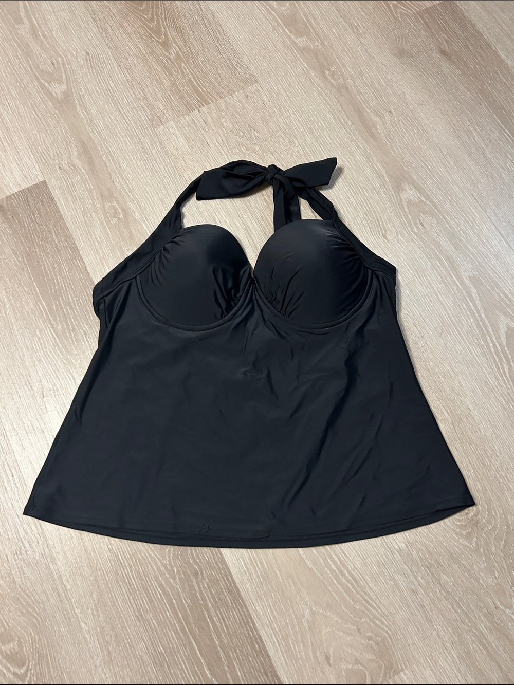 Merona Black Underwire Halter Tankini Swimsuit Top Sz XL